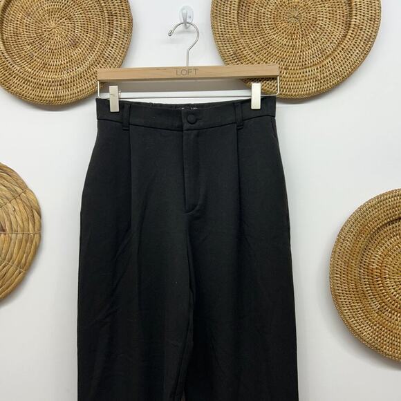 Zara Neutral Minimalist Black Trousers Dress Pants XS - Picture 3 of 6